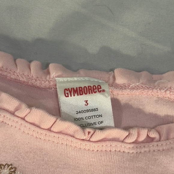 Gymboree - Pink Short Sleeve Tee with Embroidered Neckline - Picture 2 of 4